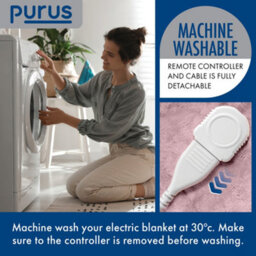 Purus Deluxe Pink Xl Electric Throw Heated Double Over Electric Blanket Soft Fleece 9 Heat & 12 Timer Settings - thumbnail 6