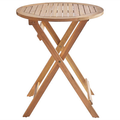 Wyld And Coco Gardentrend Acacia Wood Foldable Bistro Table 60Cm Round Brown - image 1