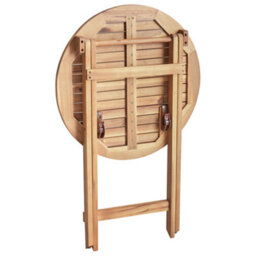 Wyld And Coco Gardentrend Acacia Wood Foldable Bistro Table 60Cm Round Brown - thumbnail 5