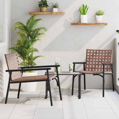 Walplus Garden Chair 2 Pcs Black 79 X 56 X 73.5Cm Poly Rattan - image 1