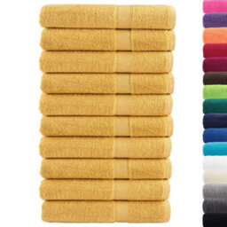 Berkfield Premium Towels Solund 10Pcs Gold 100X200Cm 600Gsm - thumbnail 2