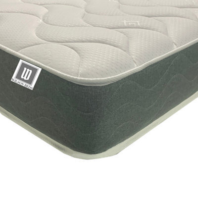 "Wilson Beds Limited Wilson Beds - Basic 6.5"" Deep 4Ft6 Double Quilted Longwave, Hybrid Spring Mattress With A Layer Of Memory Foam And A Grey Border" - image 1