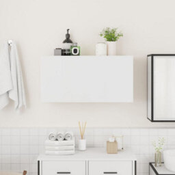 Walplus Bathroom Wall Cabinet White 80X25X40 Cm Engineered Wood - thumbnail 3