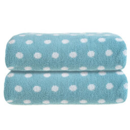 Allure Bath Fashions Patterned Polka Dot Bath Towel Pack Of 2 - Duckegg - thumbnail 1