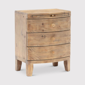 Lewes 3 Drawer Wide Bedside Table, Neutral Wood - Barker & Stonehouse