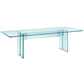 Fiam LLT Desk 160x70x72cm, Blue Glass - Barker & Stonehouse - thumbnail 2