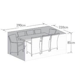 Outdoor Cover For 8 Seat Rect Dining Set, Black - Barker & Stonehouse - thumbnail 2