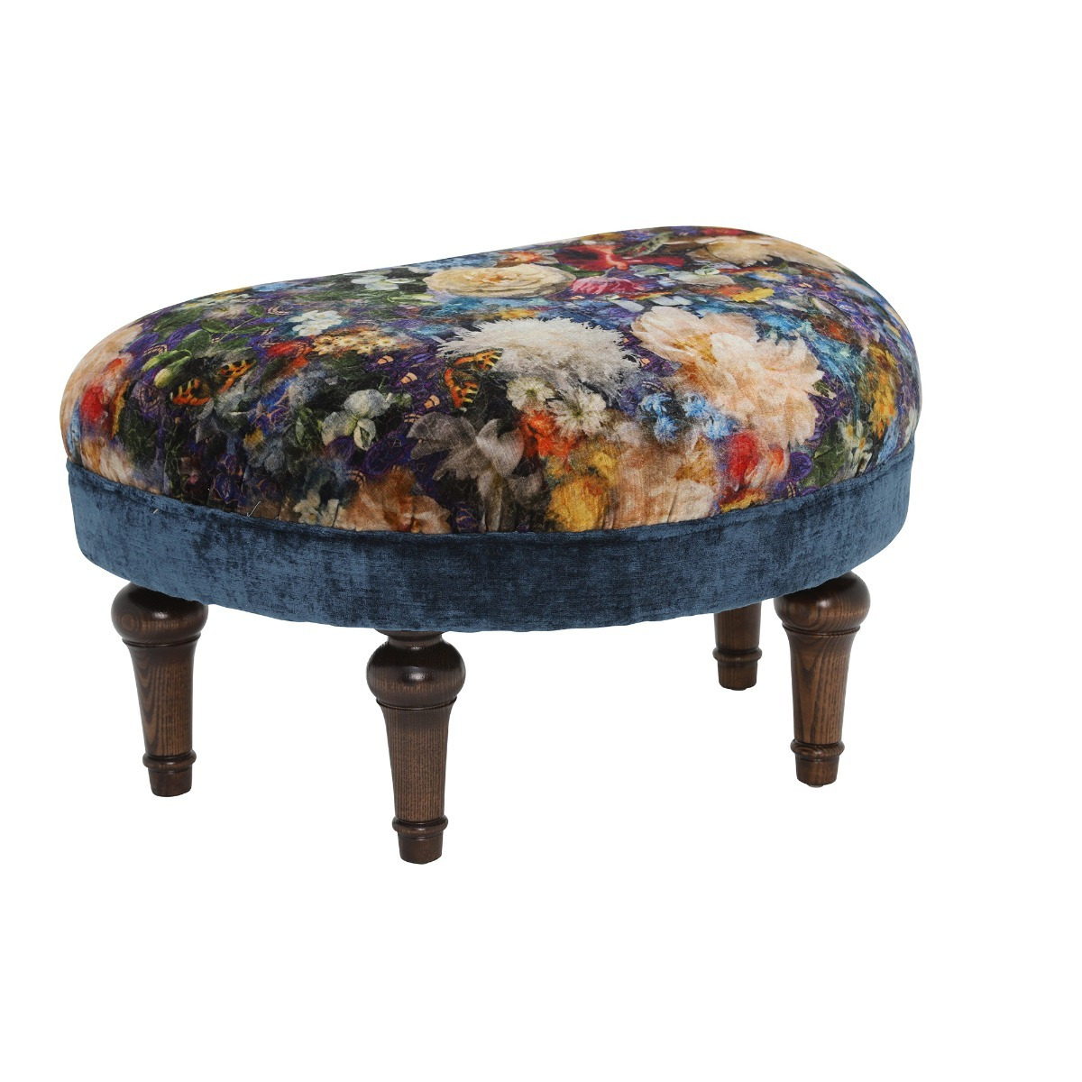 Marchmont Small Stool, Blue Fabric - Barker & Stonehouse - image 1