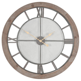 Nat Wood Rnd Wall Clock, Round, Neutral - Barker & Stonehouse