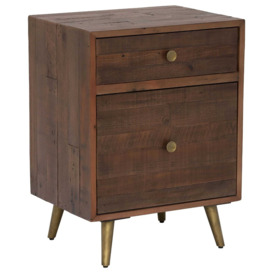 Modi 1 Drawer + Filing Drawer Cabinet, Brown Wood - Barker & Stonehouse