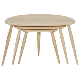 Ercol Pebble Nest Of Tables, Round, Neutral Wood - Barker & Stonehouse - thumbnail 2