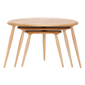 Ercol Pebble Nest Of Tables, Round, Ash Wood - Barker & Stonehouse - thumbnail 3