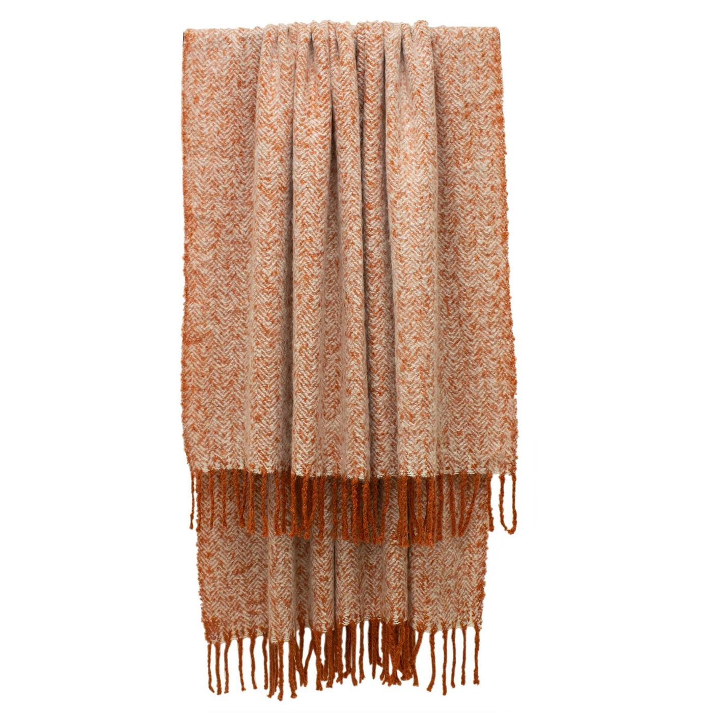 Soft Rust Throw Blanket, Orange Fabric - Barker & Stonehouse - image 1