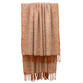 Soft Rust Throw Blanket, Orange Fabric - Barker & Stonehouse