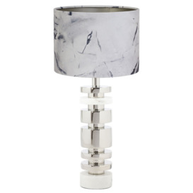 Silver Marble Table Lamp Metal - Barker & Stonehouse