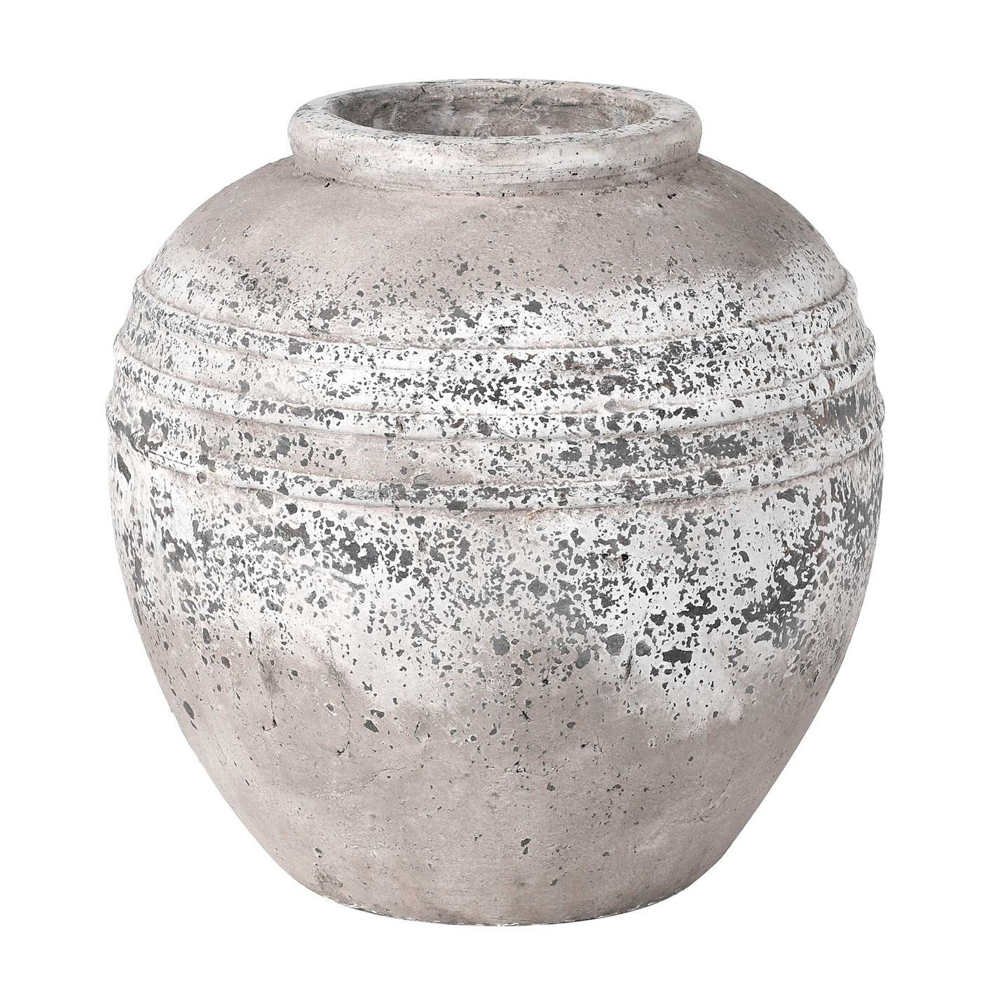 Stone Effect Round Vase, Grey Ceramic - Barker & Stonehouse - image 1