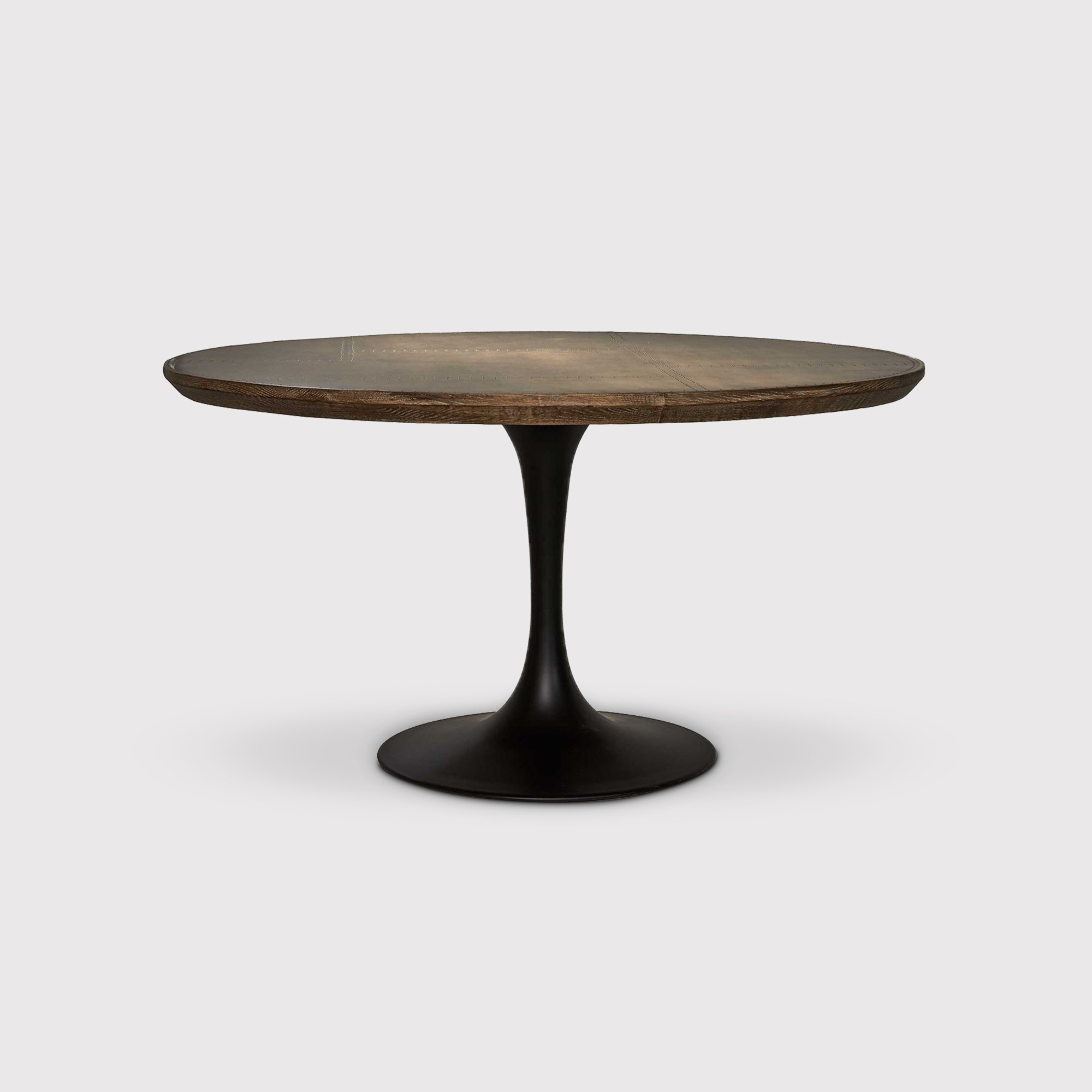 Talula Tulip Dining Table With Brass Top 140x76cm, Brown Metal - Barker & Stonehouse - image 1