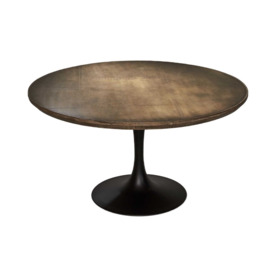 Talula Tulip Dining Table With Brass Top 140x76cm, Brown Metal - Barker & Stonehouse - thumbnail 2