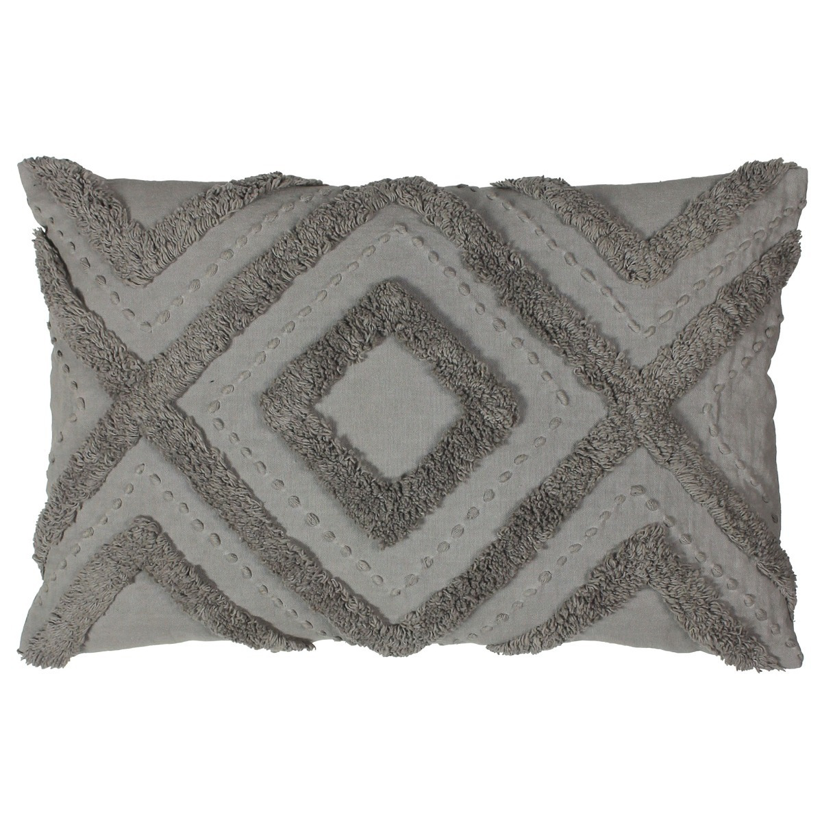 Tufted Grey Cushion, Square Fabric - Barker & Stonehouse - image 1