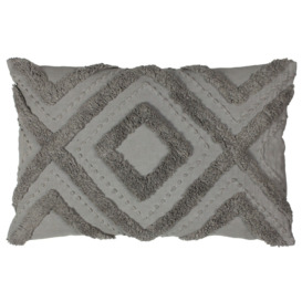 Tufted Grey Cushion, Square Fabric - Barker & Stonehouse - thumbnail 2