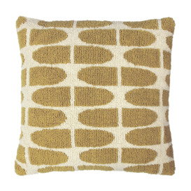 Taiza Ochre Cushion, Square, Yellow Fabric - Barker & Stonehouse
