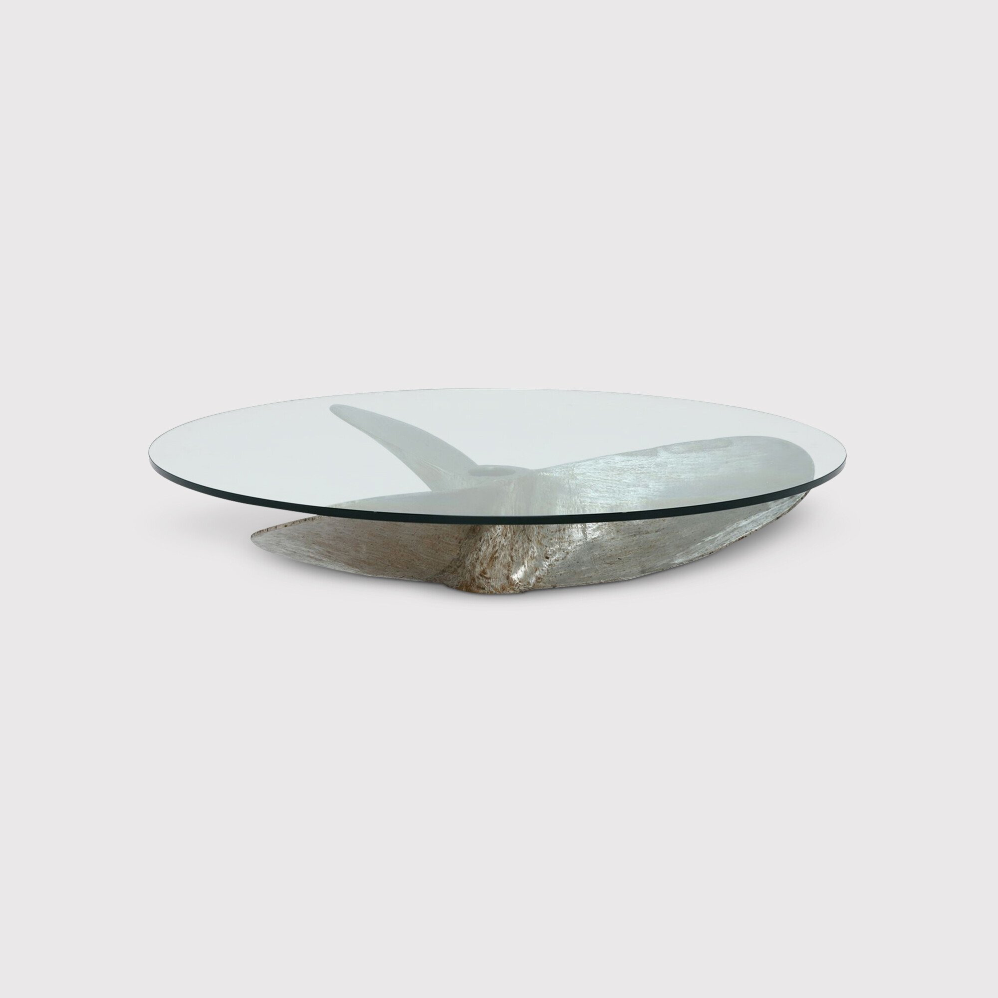 Timothy Oulton Junk Art Propeller Round Coffee Table Small, Silver Glass - Barker & Stonehouse - image 1