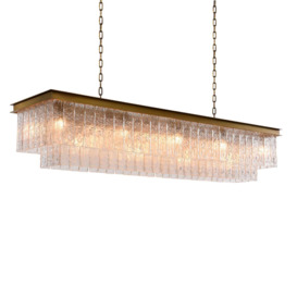 Timothy Oulton Bark Rectangular Pendant Light, Gold Metal - Barker & Stonehouse