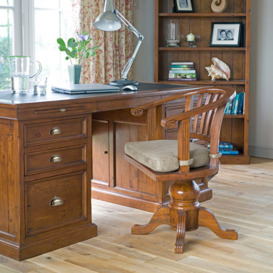 Villiers Double Pedestal Desk, Pine Wood - Barker & Stonehouse - thumbnail 2