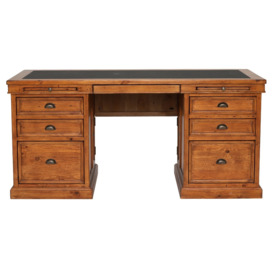 Villiers Double Pedestal Desk, Pine Wood - Barker & Stonehouse - thumbnail 3