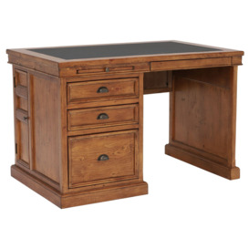 Villiers Single Pedestal Desk, Pine Wood - Barker & Stonehouse