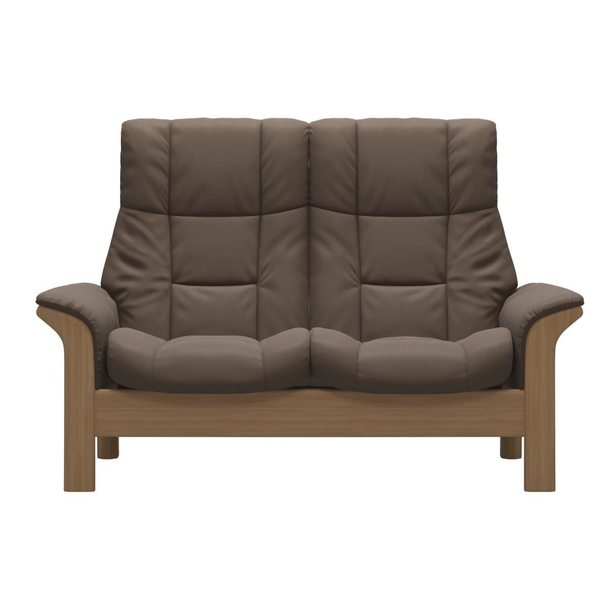 Stressless Windsor High Back 2 Seater Recliner Sofa, Brown Leather - Barker & Stonehouse - image 1