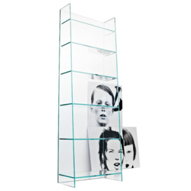 Sovet Italia Olympia Glass Bookcase 60x32x180cm, Blue - Barker & Stonehouse - thumbnail 3