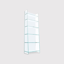 Sovet Italia Olympia Glass Bookcase 60x32x180cm, Blue - Barker & Stonehouse
