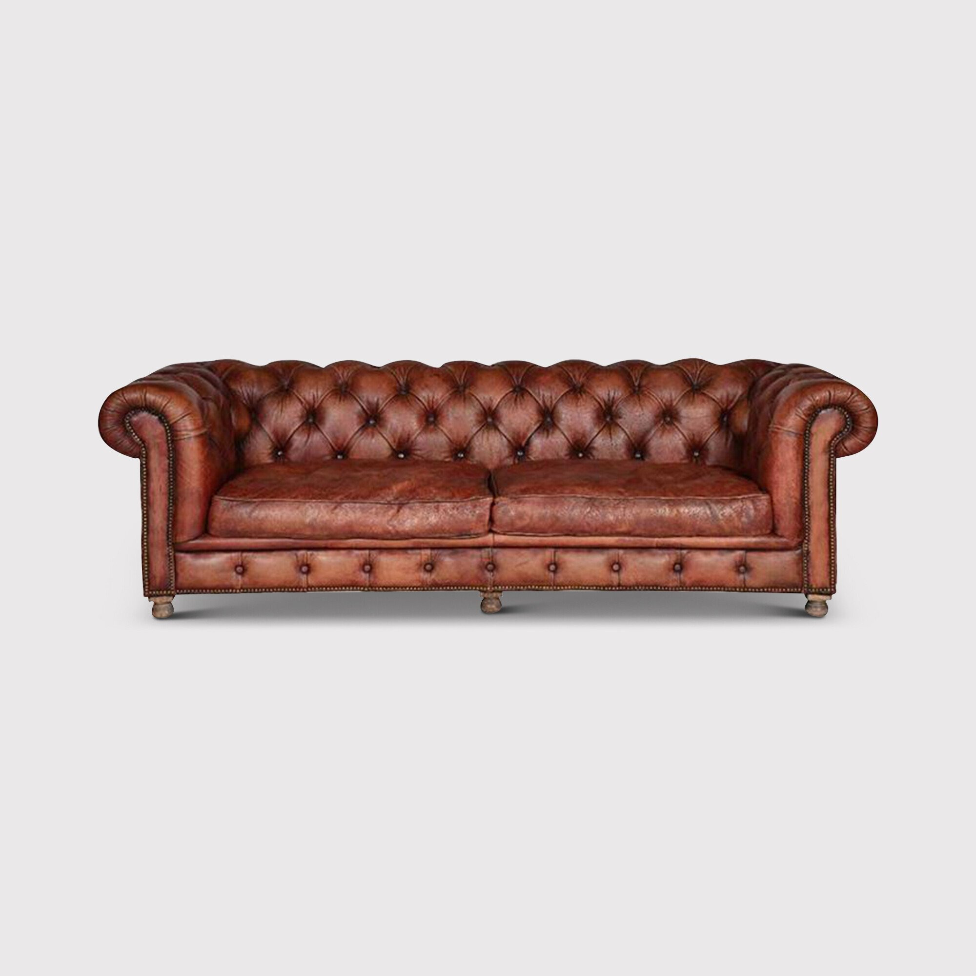 Timothy Oulton Westminster Feather Chesterfield Sofa 3 Seater, Red Leather - Barker & Stonehouse - image 1