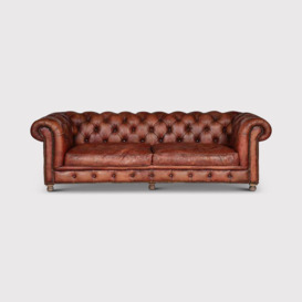 Timothy Oulton Westminster Feather Chesterfield Sofa 3 Seater, Red Leather - Barker & Stonehouse