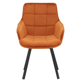 Jasper Leisure Swivel Dining Chair, Orange Velvet - Barker & Stonehouse - thumbnail 2