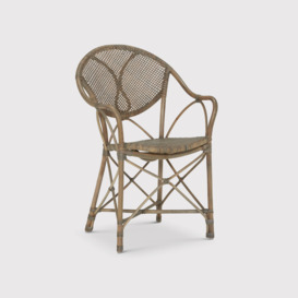 Abigail Dining Arm Dining Chair With Arms, Grey Rattan - Barker & Stonehouse