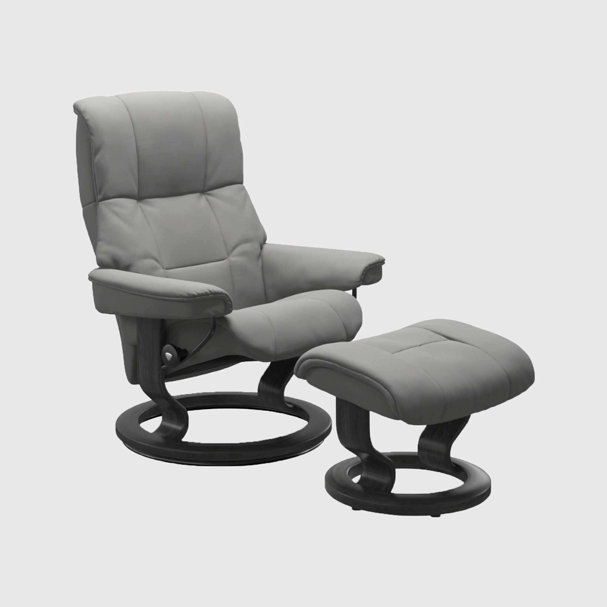 Stressless Mayfair Medium Recliner Chair & Stool, Grey Leather - Barker & Stonehouse - image 1
