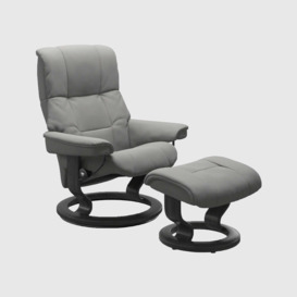 Stressless Mayfair Medium Recliner Chair & Stool, Grey Leather - Barker & Stonehouse - thumbnail 1