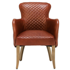 Timothy Oulton Side Saddle Dining Dining Chair With Arms, Red Leather - Barker & Stonehouse - thumbnail 2