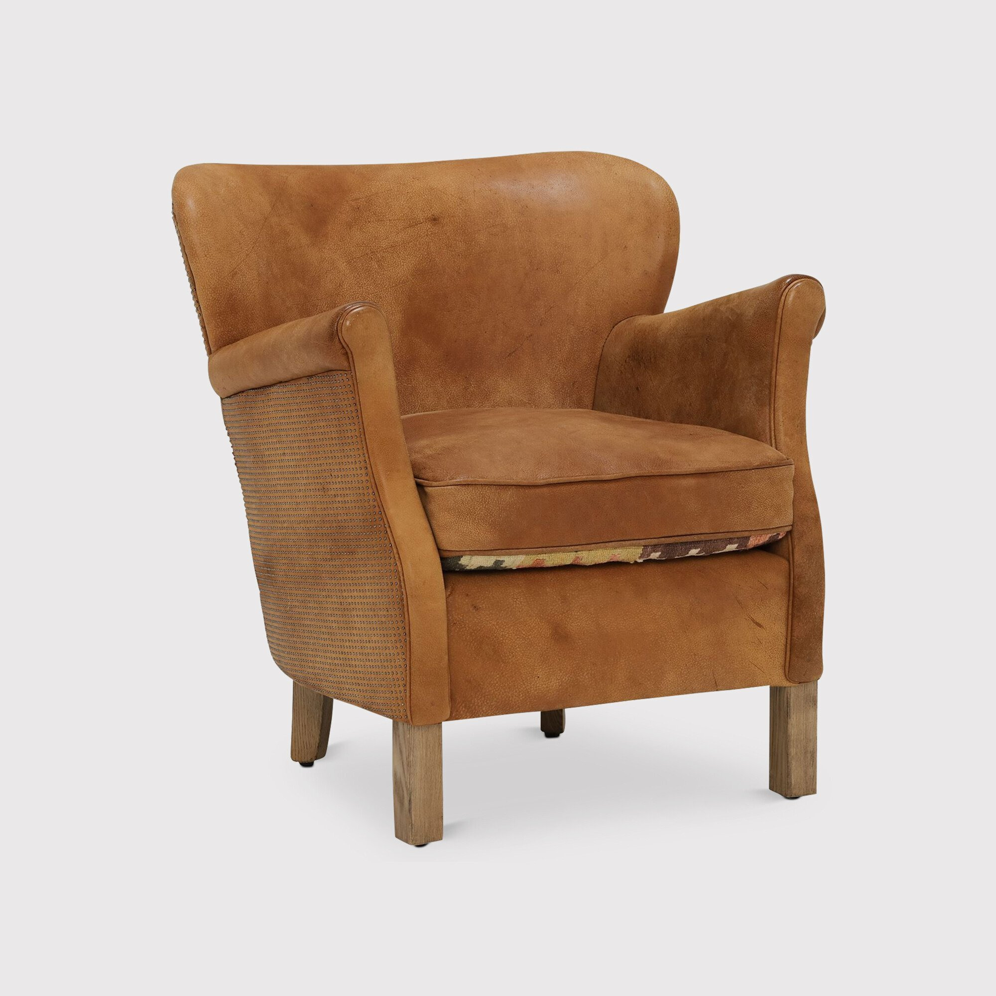 Timothy Oulton Stud Professor Armchair, Brown Leather - Barker & Stonehouse - image 1