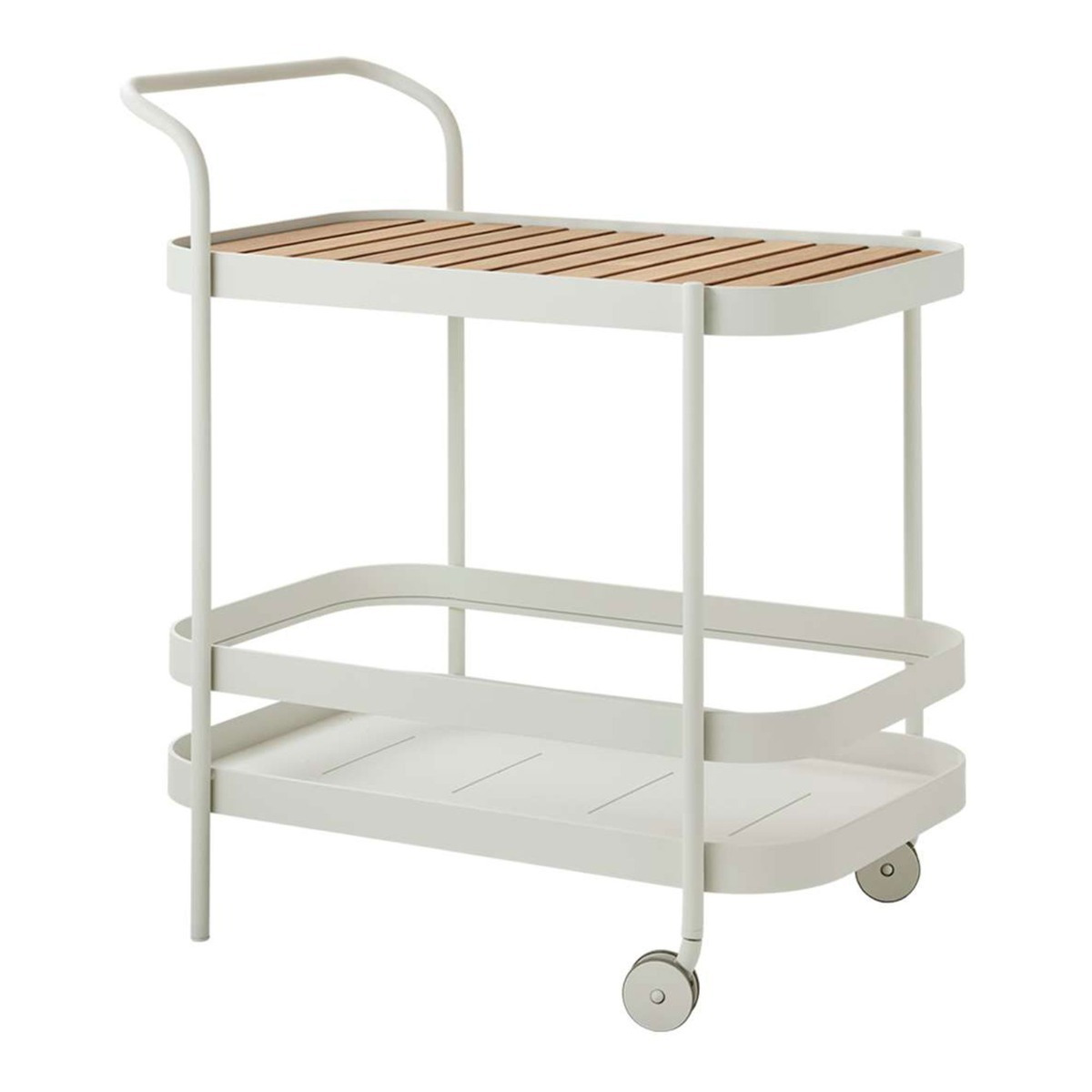 Cane Line Roll Bar Trolley, White Metal - Barker & Stonehouse - image 1