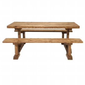 Covington Dining Table & 2 Benches, Brown - Barker & Stonehouse - thumbnail 2