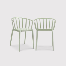 Pair of Kartell Venice Dining Chairs, Green Plastic - Kartell - thumbnail 1