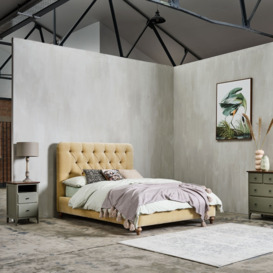 Delphine King Bed Frame, Yellow Fabric - Barker & Stonehouse - thumbnail 2