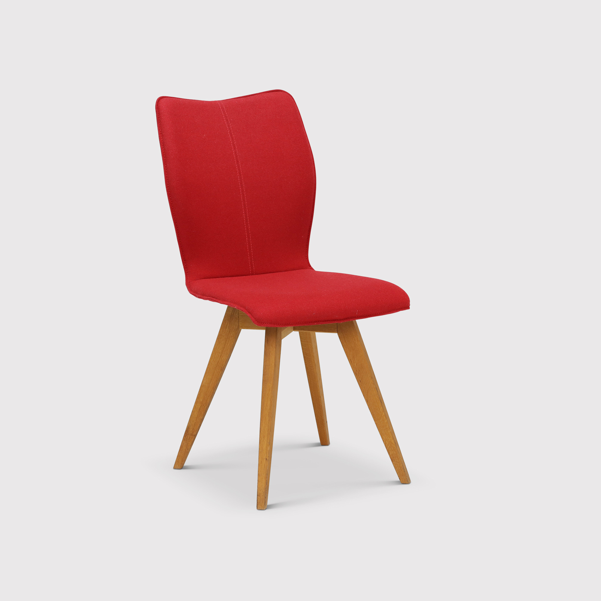 Poppy Dining Chair With Oak Legs, Red Fabric - Barker & Stonehouse - image 1