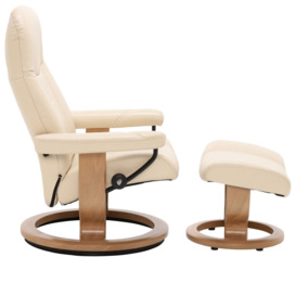 Stressless Consul Small Recliner Chair & Stool, Neutral Leather - Barker & Stonehouse - thumbnail 2