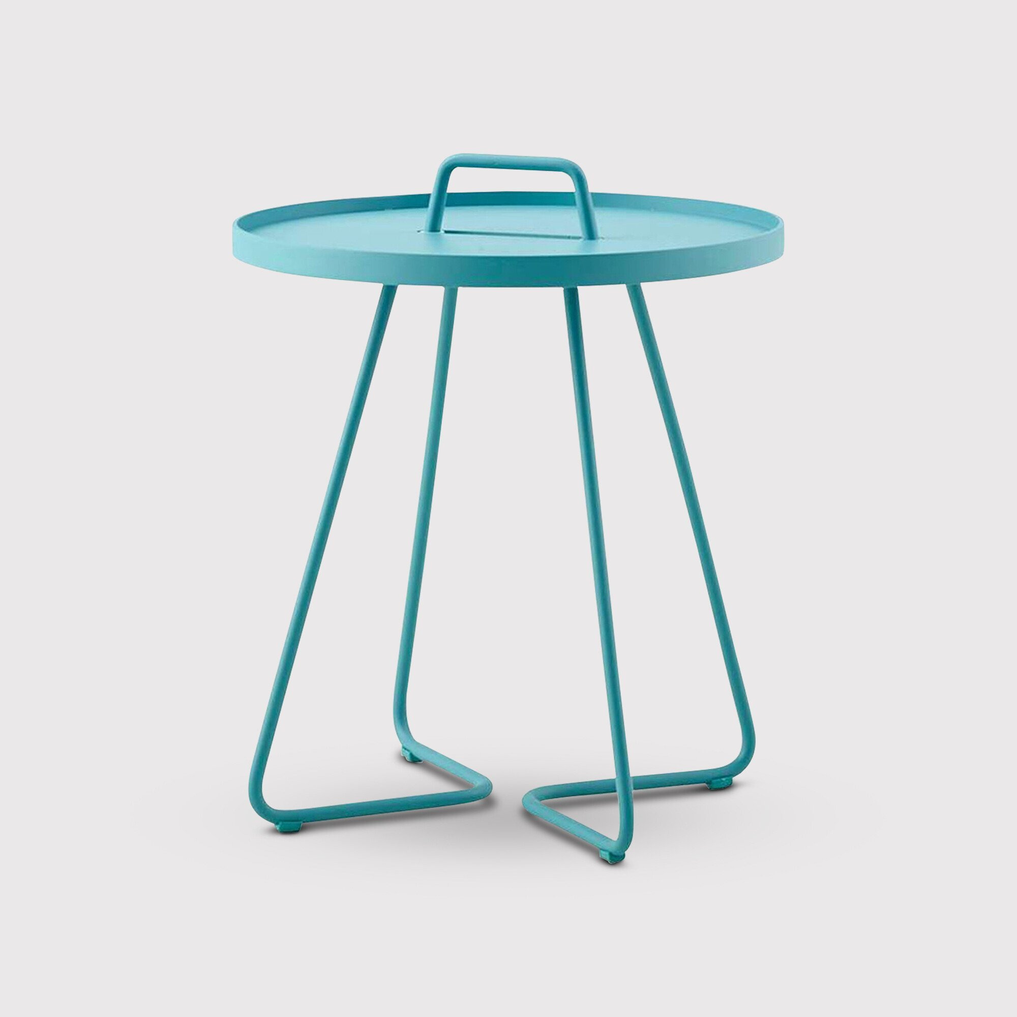 Cane Line On The Move Small Side Table, Round, Blue Metal - Barker & Stonehouse - image 1
