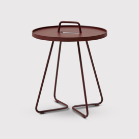 Cane Line On The Move Small Side Table, Round, Red Metal - Barker & Stonehouse