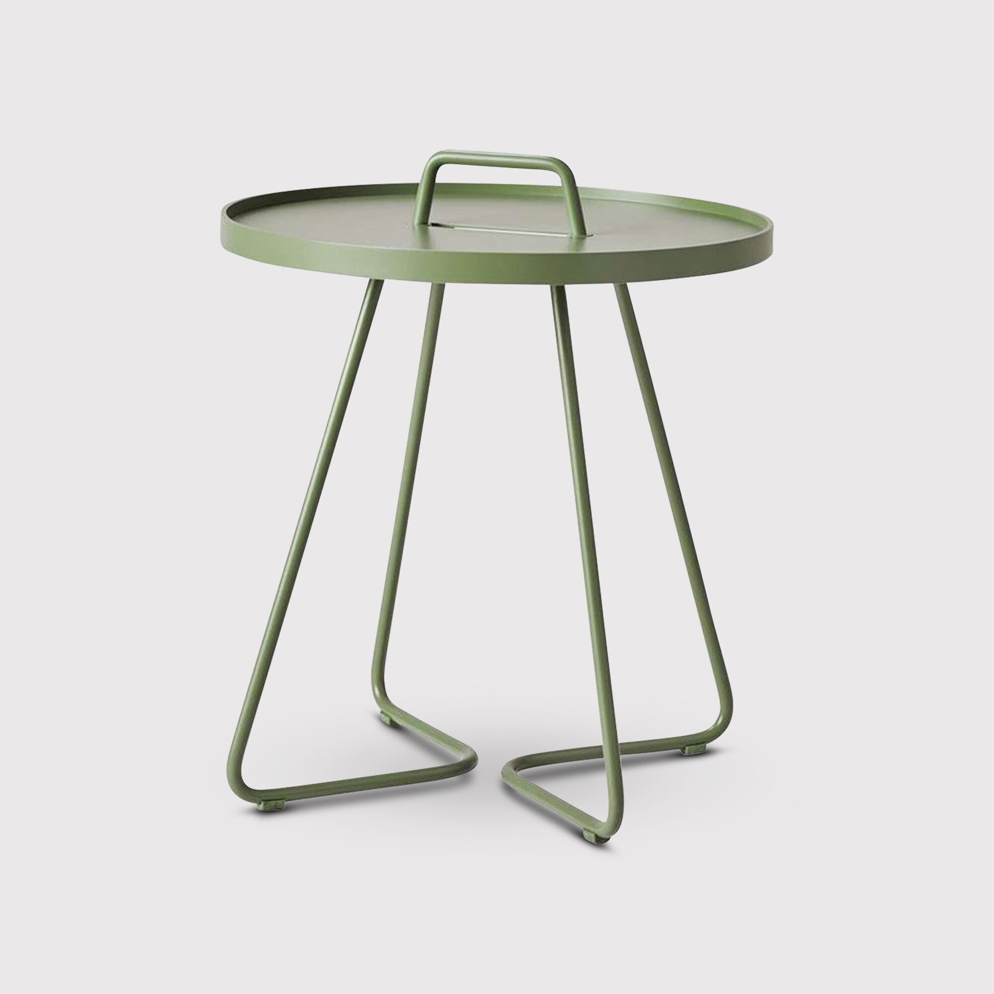 Cane Line On The Move Small Side Table, Round, Green Metal - Barker & Stonehouse - image 1
